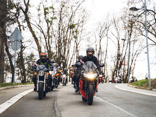 group of motorcyclists