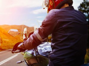 motorcyclist on a bike